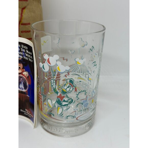 VTG McDonalds Disney World 25th Anniversary Remember The Magic Donald Duck Glass - Picture 3 of 9